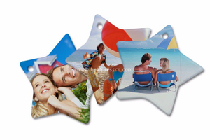Star Shape Sublimation Ceramic Pendent with Rope CP-SR