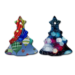  Christmas Tree Shape Sublimation Ceramic Pendent CP-CT